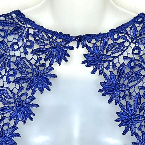RUBBER DUCKY LULU'S SEXY "SUITE LIFE" ROYAL BLUE LACE BACKLESS DRESS SIZE MEDIUM - Picture 10 of 14